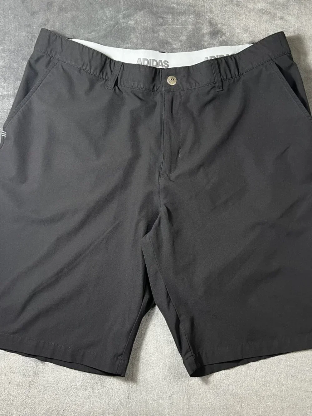 Lot of 2 Shorts UA and Adidas Mens 38 Black Loose Pockets Activewear Golf